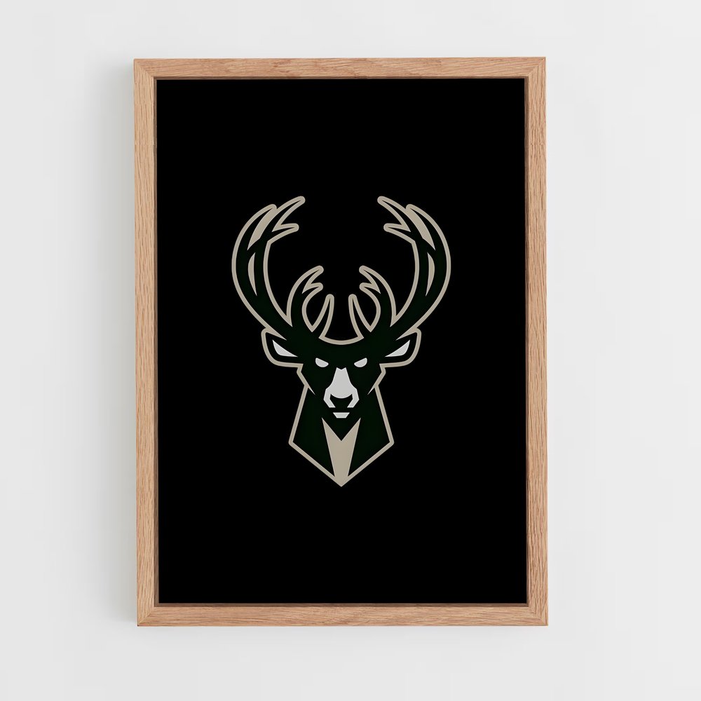 Poster Bucks On Black – affiche Basketball (vue 4)